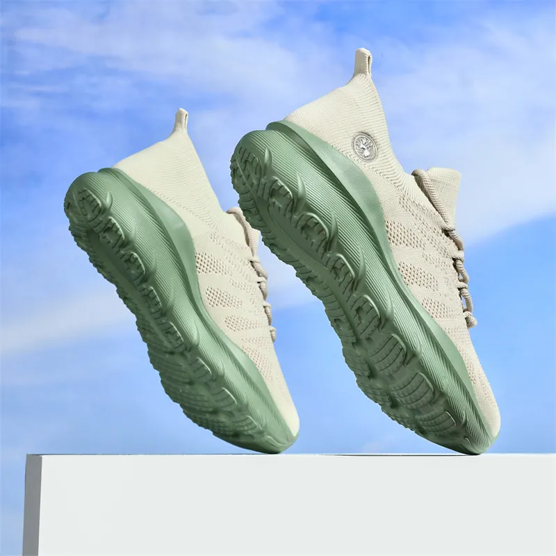 POLUDIYIPI Breathable Anti Slip And Wear Resistant Mid Top Casual City Commute Running Shoes Unisex Wild Journey Green-3