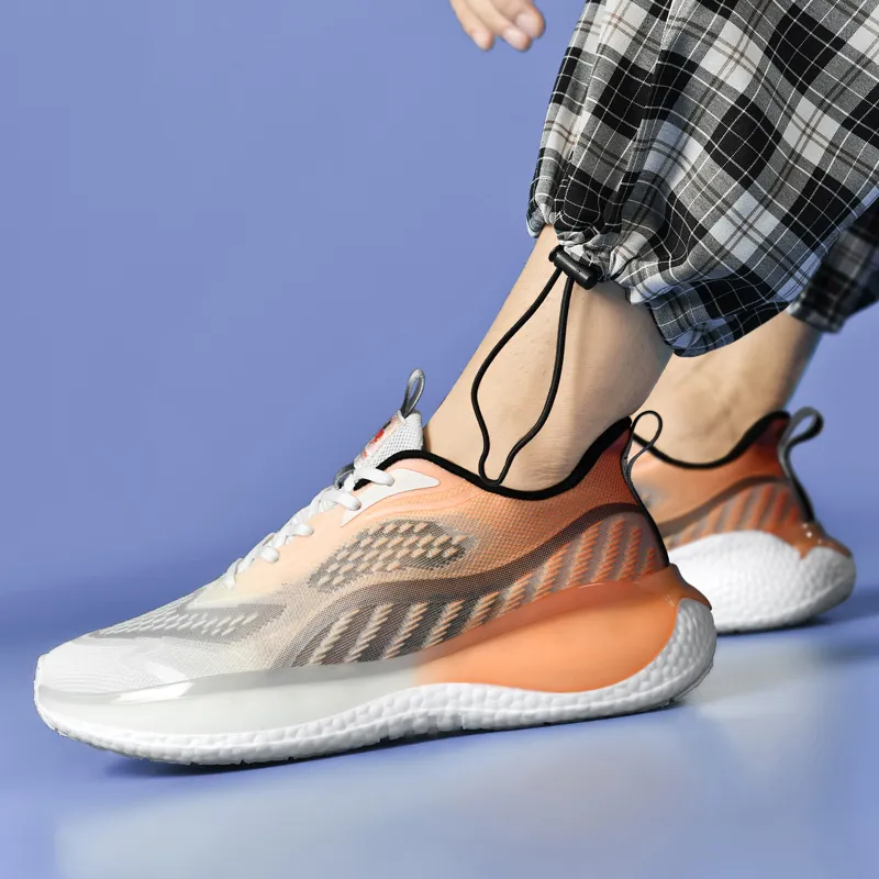 POLUDIYIPI Yipao Running Shoes Unisex Low Top Emmaus Orange/White Mist Blue/Lime Green-12
