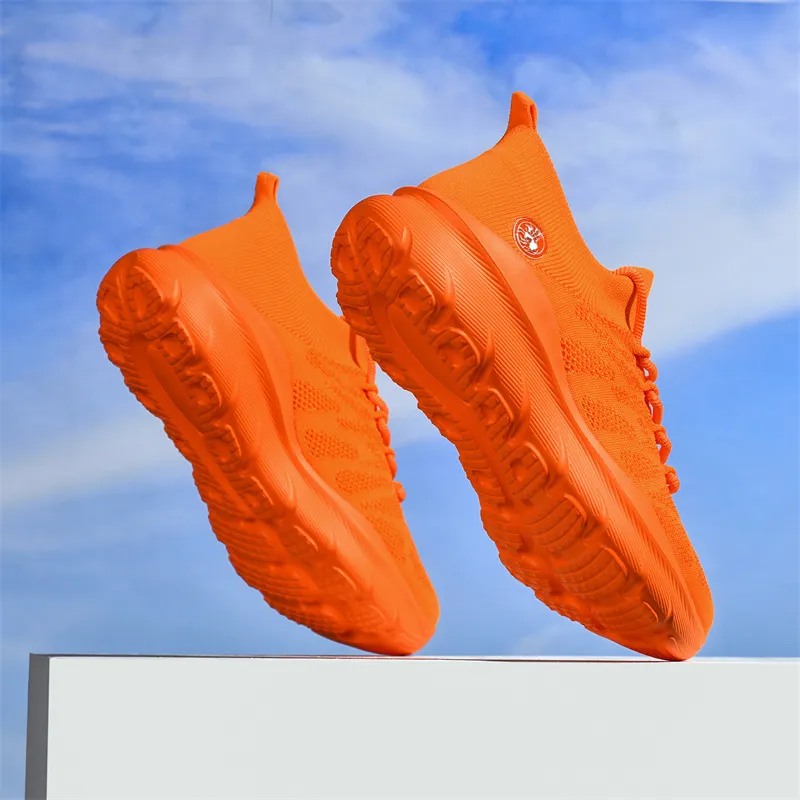 POLUDIYIPI Anti Slip Wear Resistant Low Top City Commute Running Shoes Unisex Fresh Look Orange-4