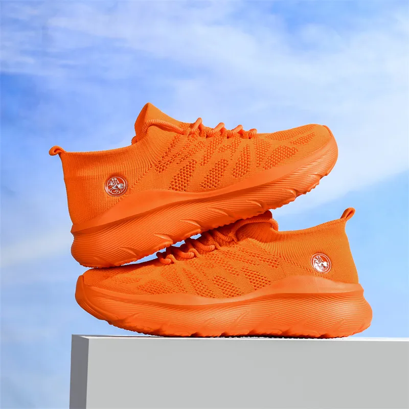 POLUDIYIPI Anti Slip Wear Resistant Low Top City Commute Running Shoes Unisex Fresh Look Orange-2