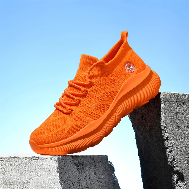 POLUDIYIPI Anti Slip Wear Resistant Low Top City Commute Running Shoes Unisex Fresh Look Orange-1