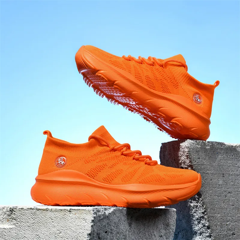 POLUDIYIPI Anti Slip Wear Resistant Low Top City Commute Running Shoes Unisex Fresh Look Orange-3