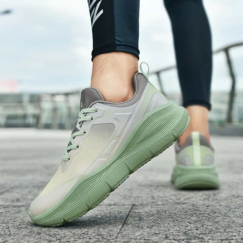XIDELONG Breathable Low Top Support Rebound Track & Field Training Running Shoes Unisex Field Wheat Green-7
