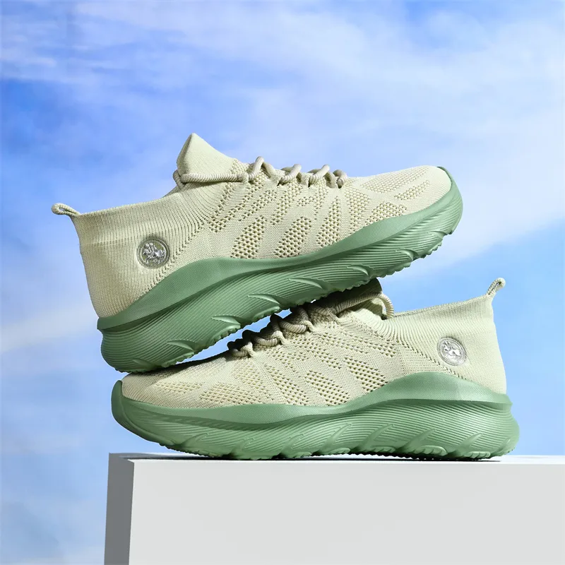 POLUDIYIPI Breathable Anti Slip And Wear Resistant Mid Top Casual City Commute Running Shoes Unisex Wild Journey Green-1