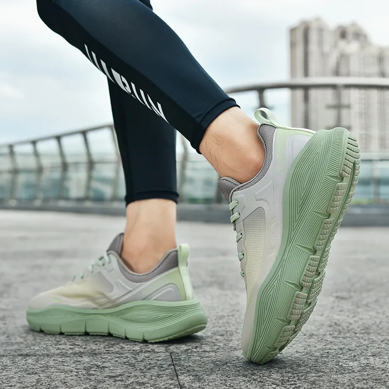 XIDELONG Breathable Low Top Support Rebound Track & Field Training Running Shoes Unisex Field Wheat Green-6