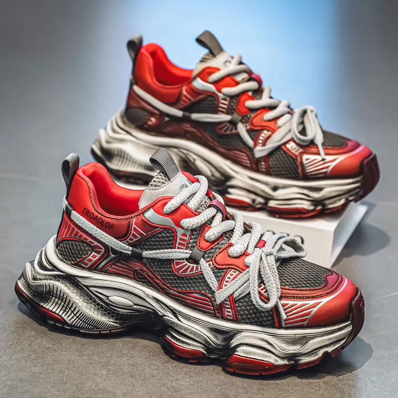 TROADLOP Shock Absorbers Slip Resistant Breathable Low Top Chunky Sneakers Men's-11