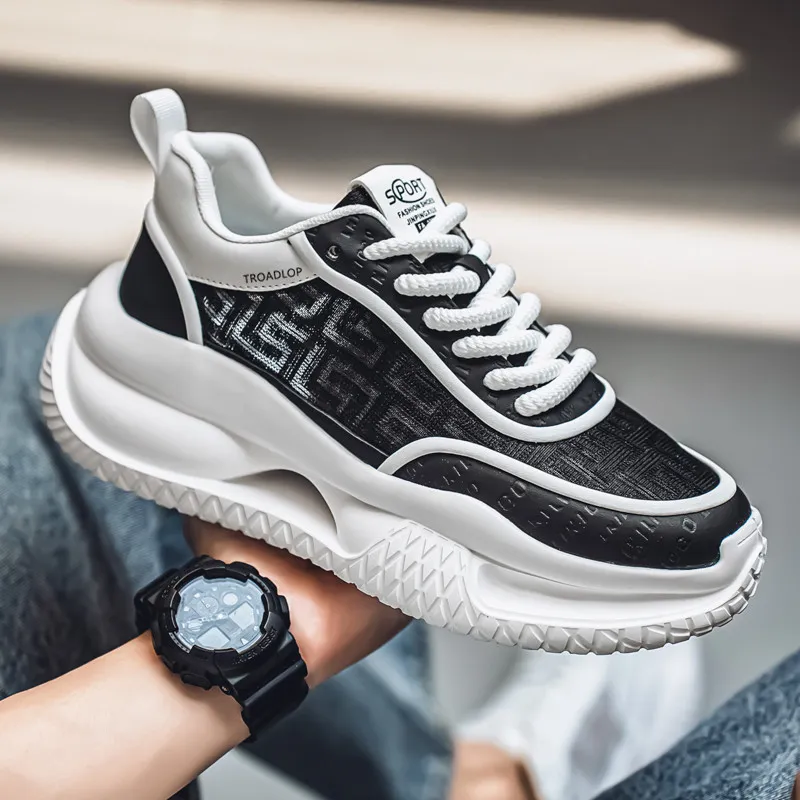 TROADLOP Abrasion Resistant Lightweight Height Increasing Quick Dry Low Top Chunky Sneakers Men's-5