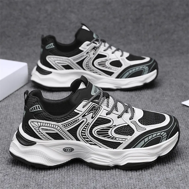 TROADLOP Slip Resistant, Breathable, Height Increasing Low Top Chunky Sneakers Men's-2