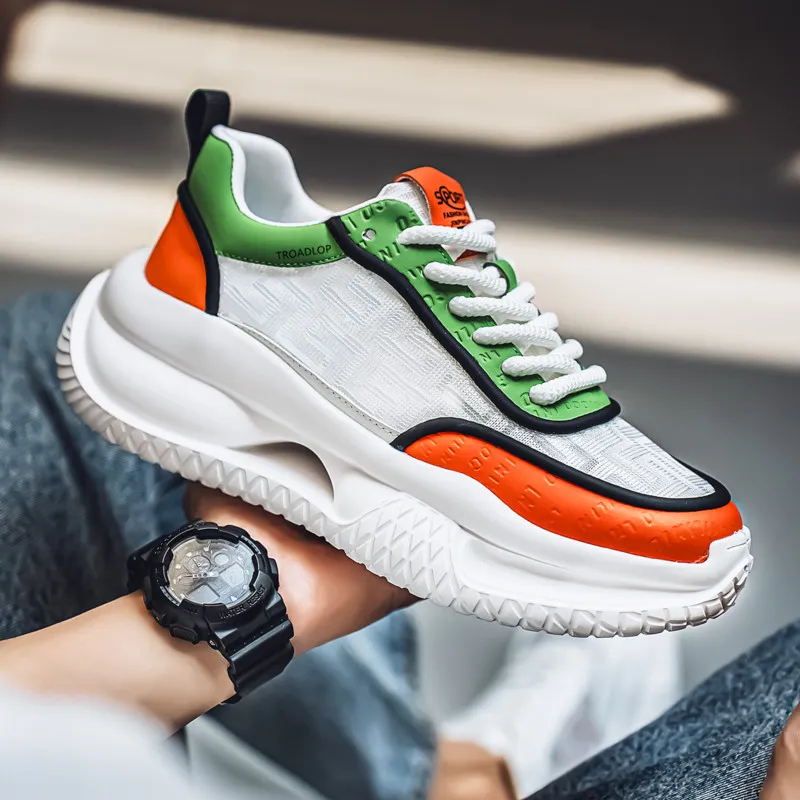 TROADLOP Abrasion Resistant Lightweight Height Increasing Quick Dry Low Top Chunky Sneakers Men's-1