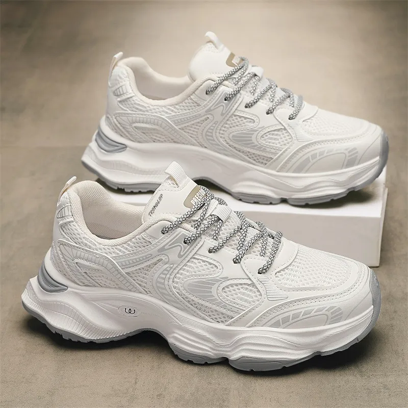 TROADLOP Slip Resistant, Breathable, Height Increasing Low Top Chunky Sneakers Men's-7