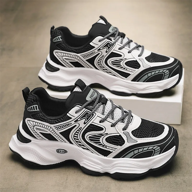 TROADLOP Slip Resistant, Breathable, Height Increasing Low Top Chunky Sneakers Men's-3