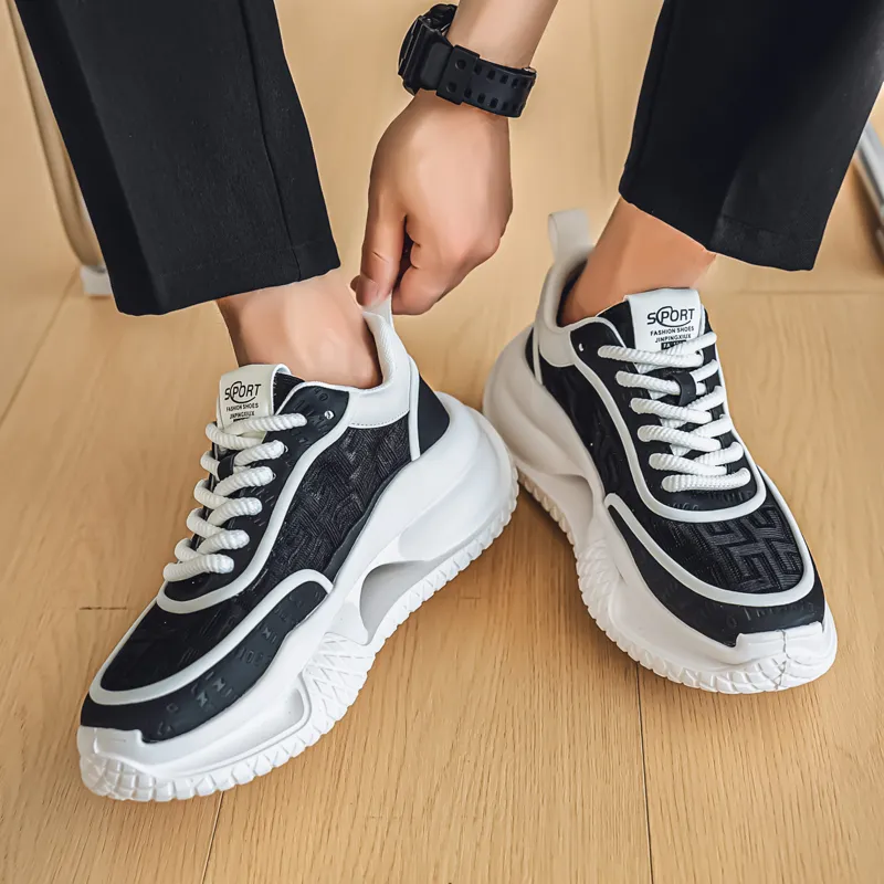 TROADLOP Abrasion Resistant Lightweight Height Increasing Quick Dry Low Top Chunky Sneakers Men's-6
