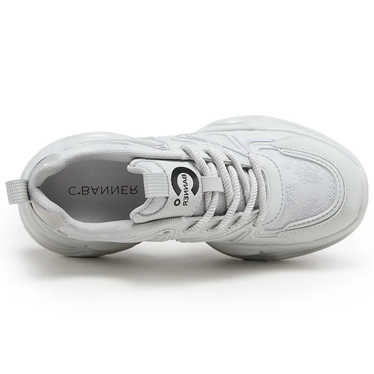 C°BANNER Height Increasing Wear-Resistant Breathable Slip-Resistant Low-Top Chunky Sneakers Women's-9