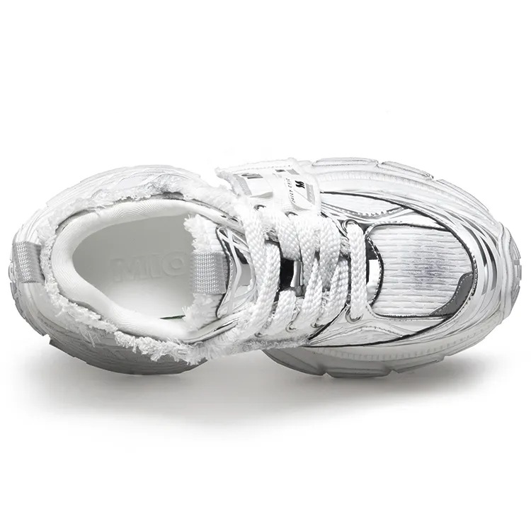 MIO Chunky Sneakers Unisex Low Top White-4