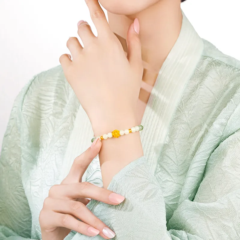 ZXIN JEWELRY Hetian Jade Bracelets Pale Greenish White Jade Unisex-2