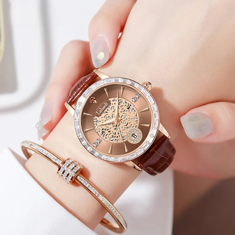 Labaoli LA311 Mechanical Movement Watch Women's Watch Gold Dial-3