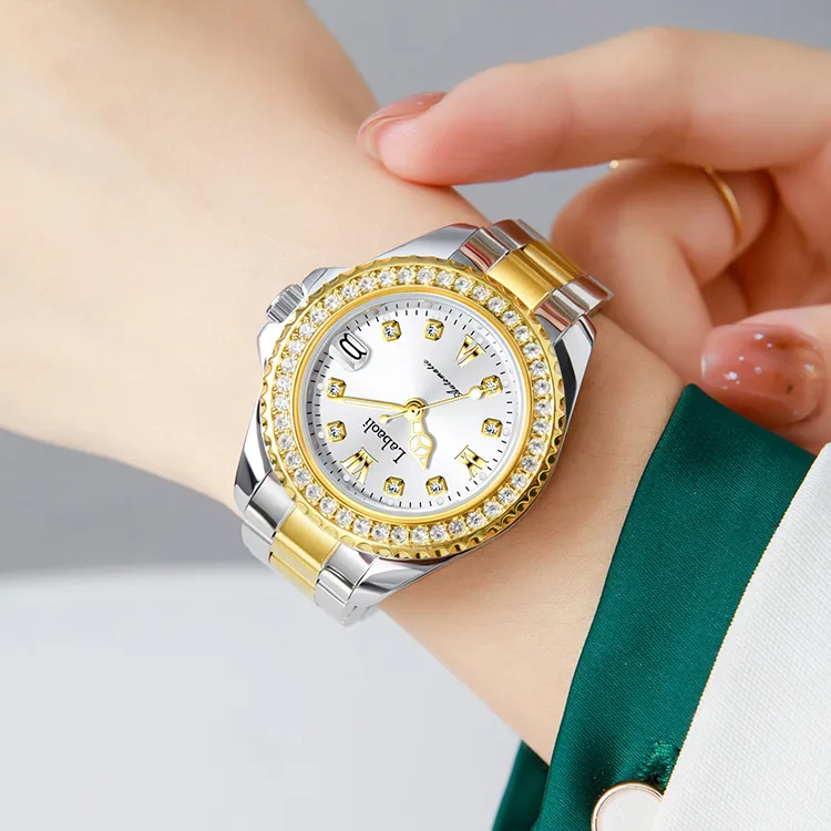 Labaoli Mechanical Movement Steel Strap Watch Unisex Green Dial-7