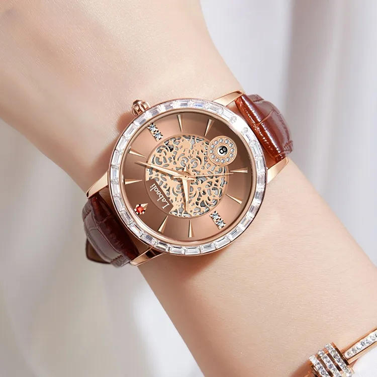 Labaoli LA311 Mechanical Movement Watch Women's Watch Gold Dial-4