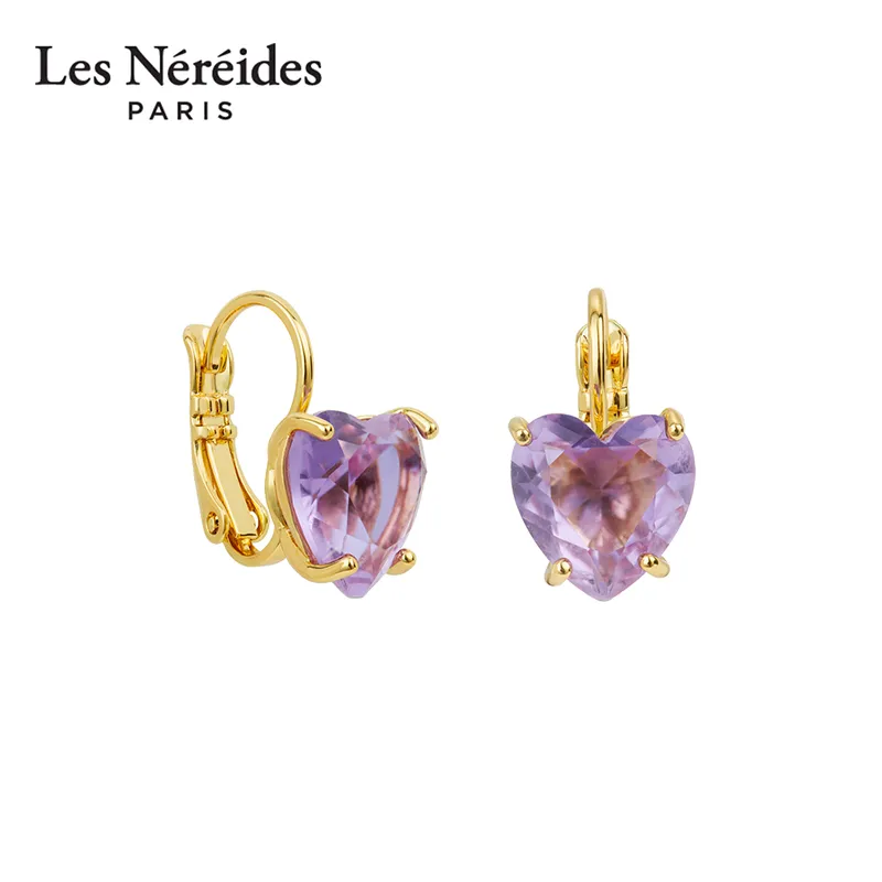 LES NEREIDES Alloy, Silver Plated, Gold Plated, Brass, Enamel, Glass Earrings Women's Purple-4