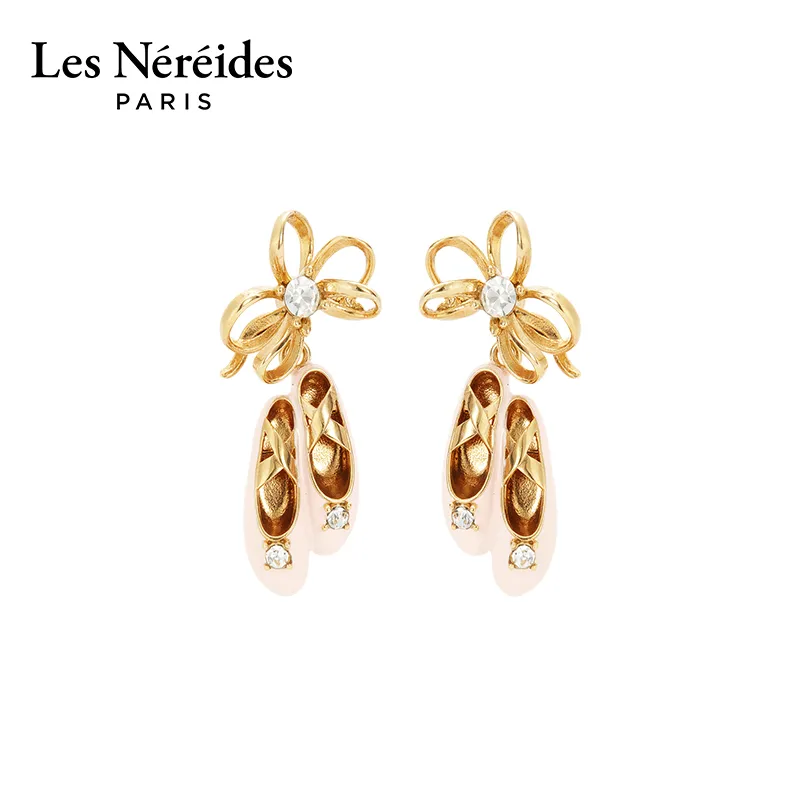 LES NEREIDES Gold Plated Brass With Enamel Clip On Earrings Women's Gold-3