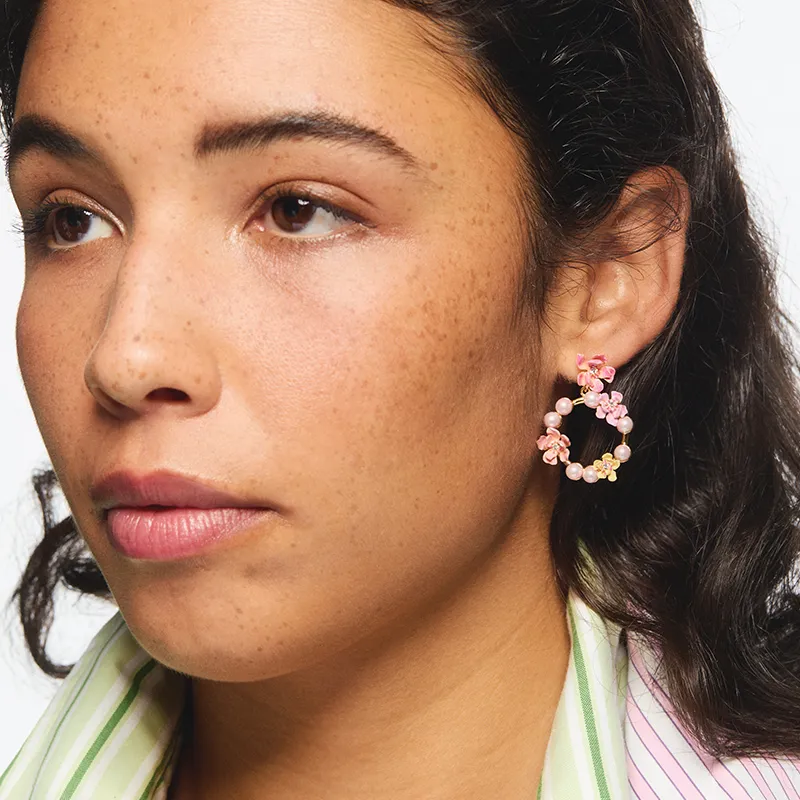 LES NEREIDES Gold Plated Earrings Women's Pink-3