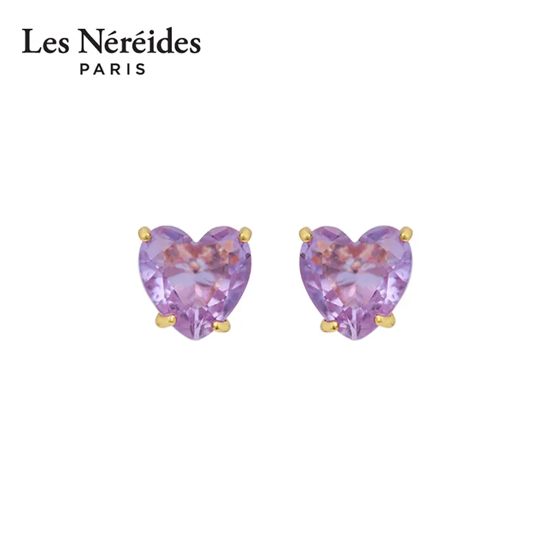 LES NEREIDES Alloy, Silver Plated, Gold Plated, Brass, Enamel, Glass Earrings Women's Purple-3