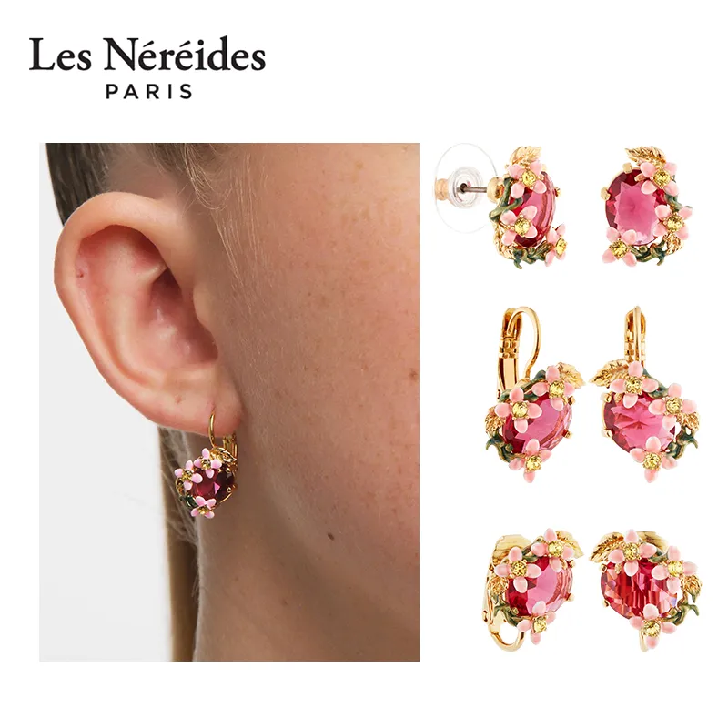 LES NEREIDES Gold Plated Earrings Women's Pink-1