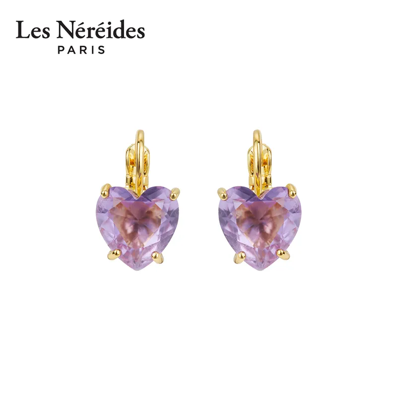 LES NEREIDES Alloy, Silver Plated, Gold Plated, Brass, Enamel, Glass Earrings Women's Purple-5