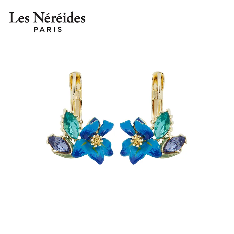 LES NEREIDES Gold Plated Earrings Women's Blue-3