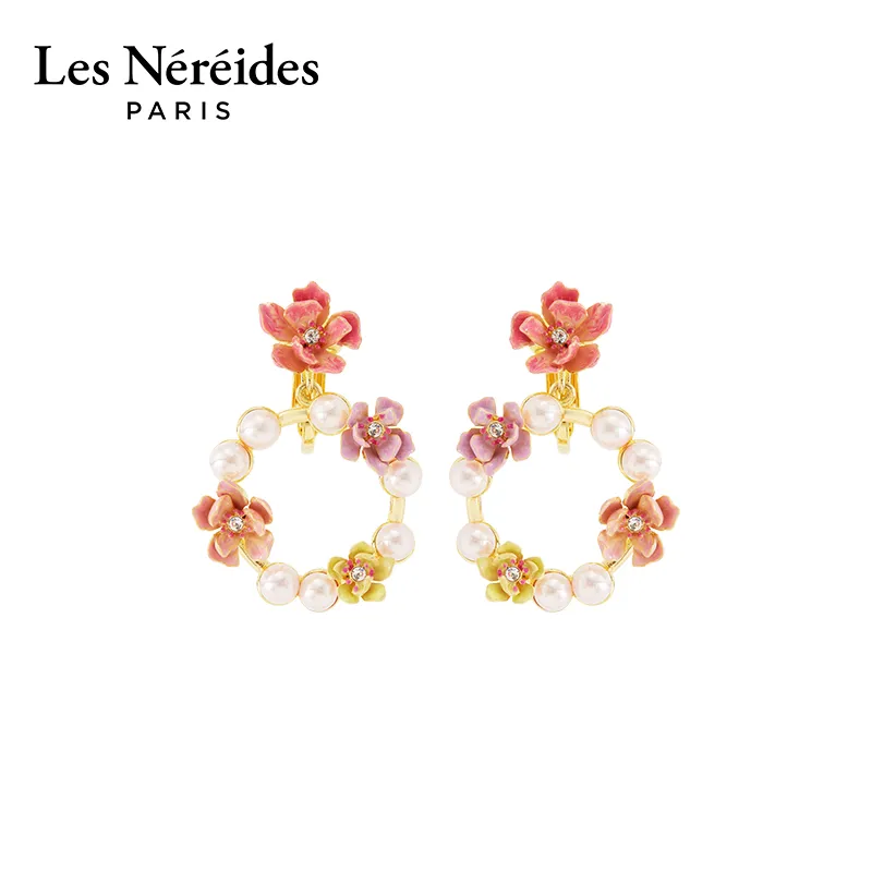 LES NEREIDES Gold Plated Earrings Women's Pink-5