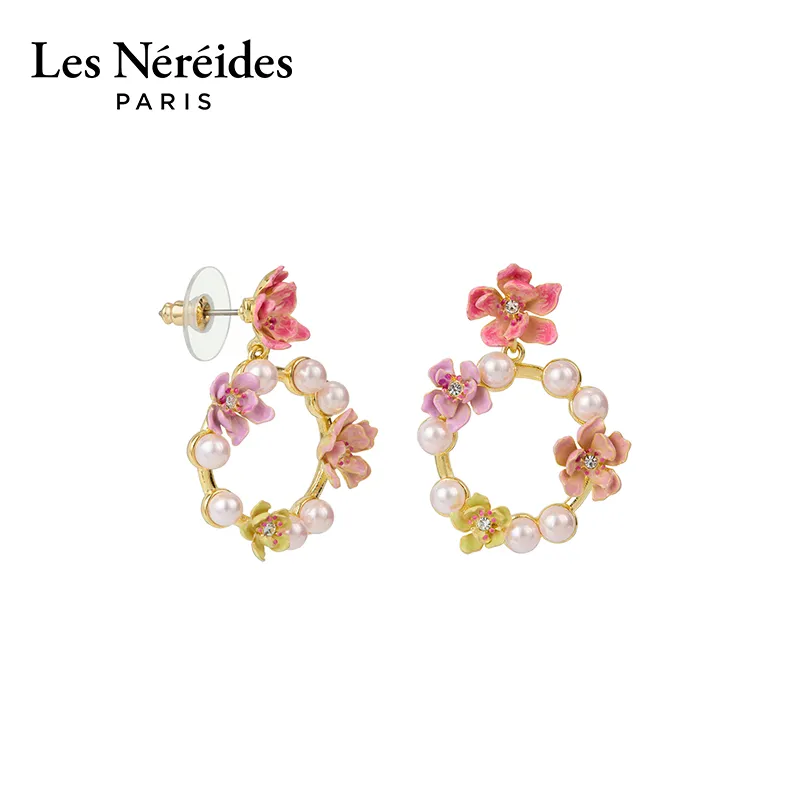 LES NEREIDES Gold Plated Earrings Women's Pink-4