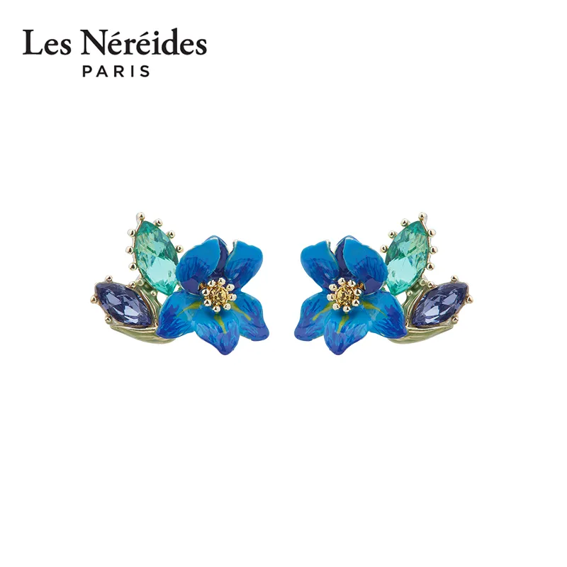 LES NEREIDES Gold Plated Earrings Women's Blue-4