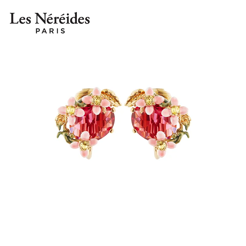 LES NEREIDES Gold Plated Clip On Earrings Women's Pink-5