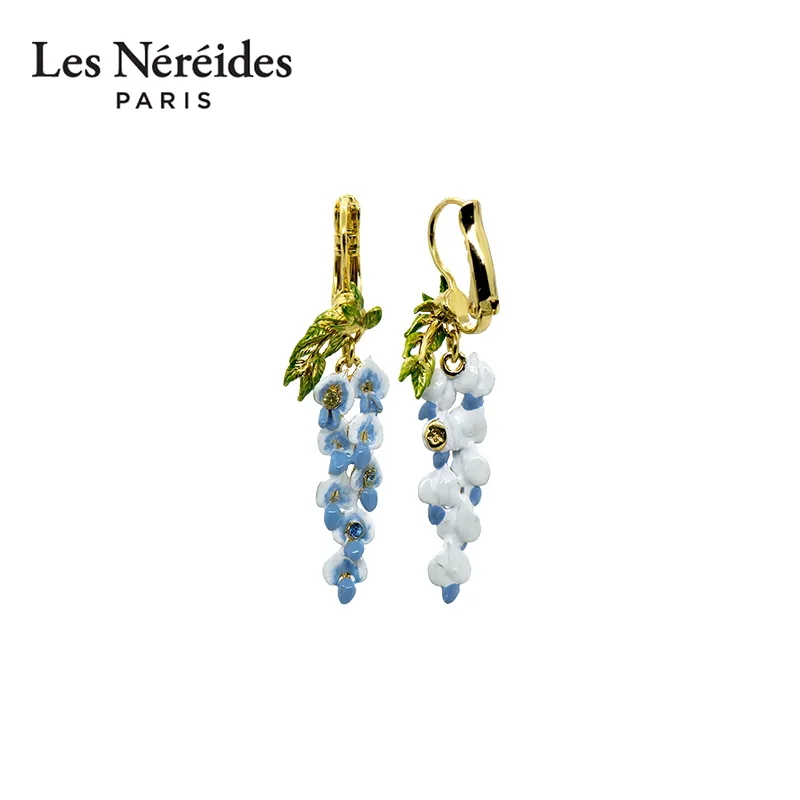 LES NEREIDES Gold Plated Earrings Women's Blue-4