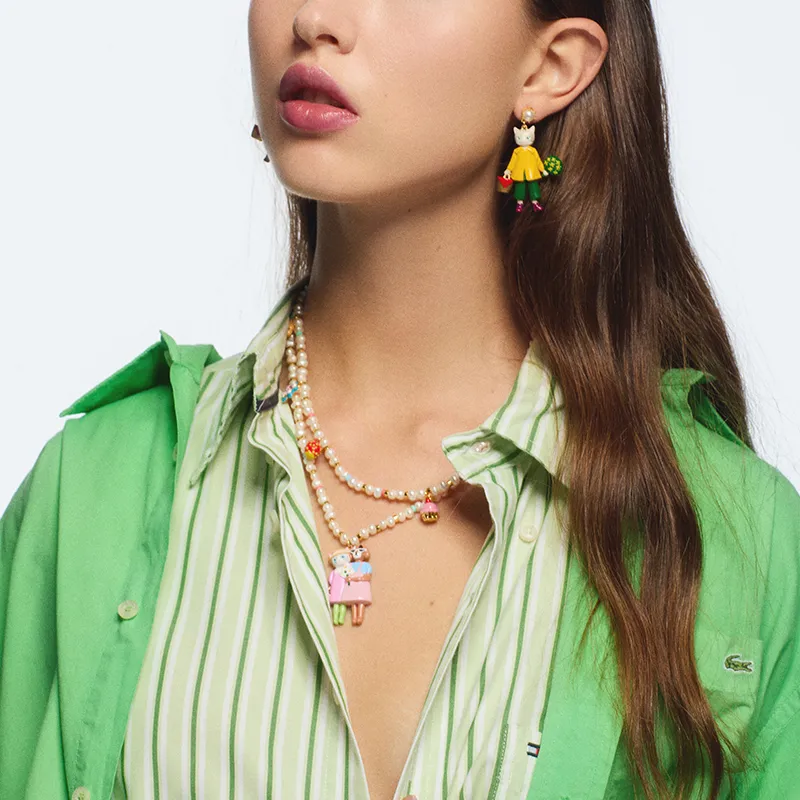 LES NEREIDES Gold Plated Earrings Women's Yellow-3