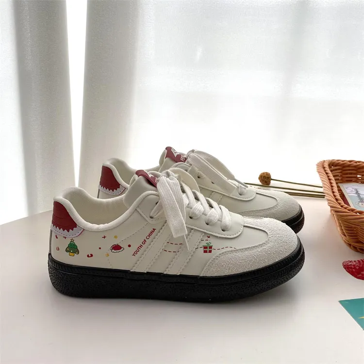 SHUXIAOBEI Low Top Skateboard Shoes Women's Beige Burgundy-14