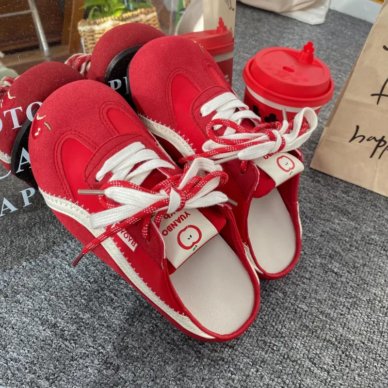 PARK DANCE Rubber Sole Quiet Abrasion Resistant Slip Resistant Closed Toe Slippers Women's-5
