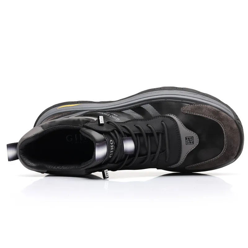 GIHO Insulated Shoe Slip-Resistant Mid-Top Casual Shoes Men's Black-2