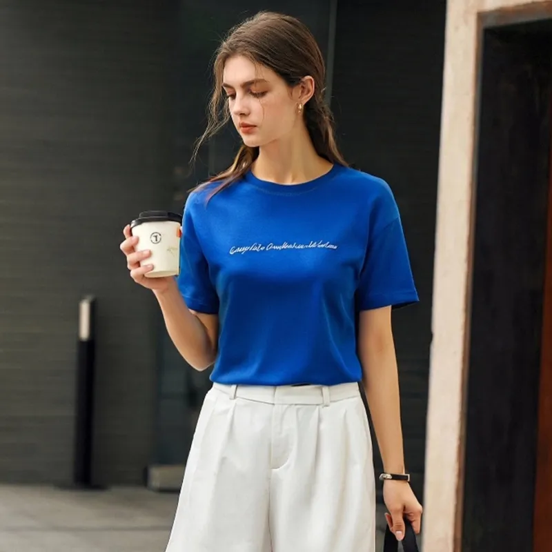 Olrain Regular T Shirt Women's Klein Blue-3
