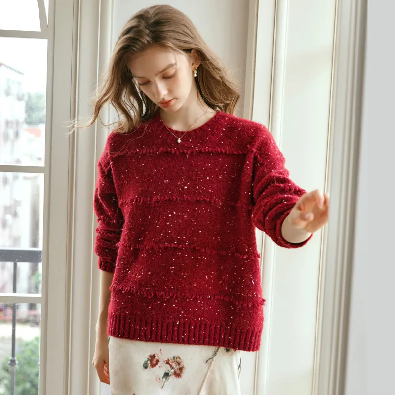 Olrain Sweater Women's Burgundy-4
