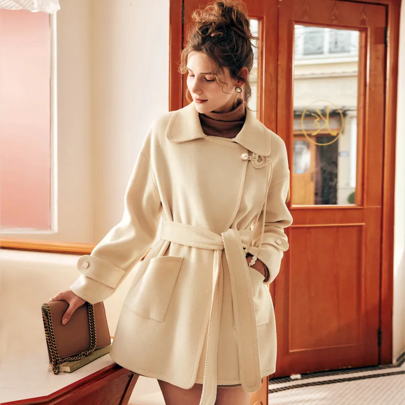 Olrain Coats Women's Apricot-1