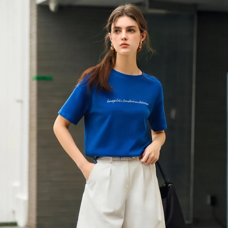 Olrain Regular T Shirt Women's Klein Blue-2