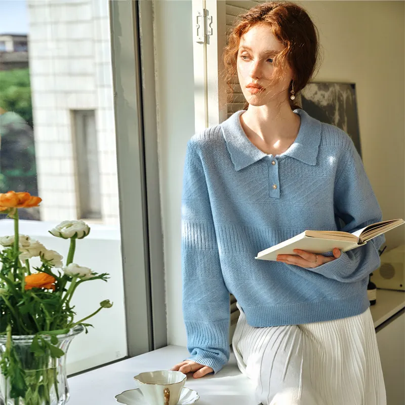 Olrain Sweater Women's Aqua Blue-5