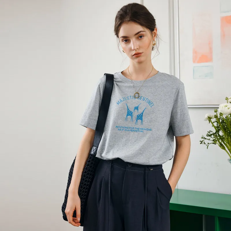 Olrain Regular T Shirt Women's Heather Gray-4