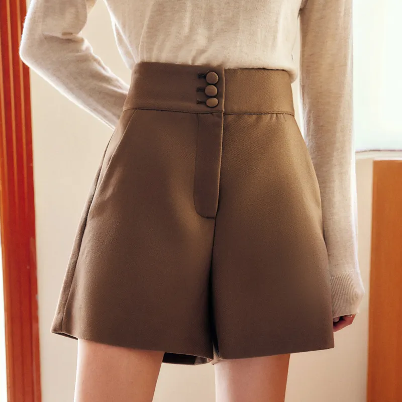 Olrain Casual Shorts Women's Coffee-2