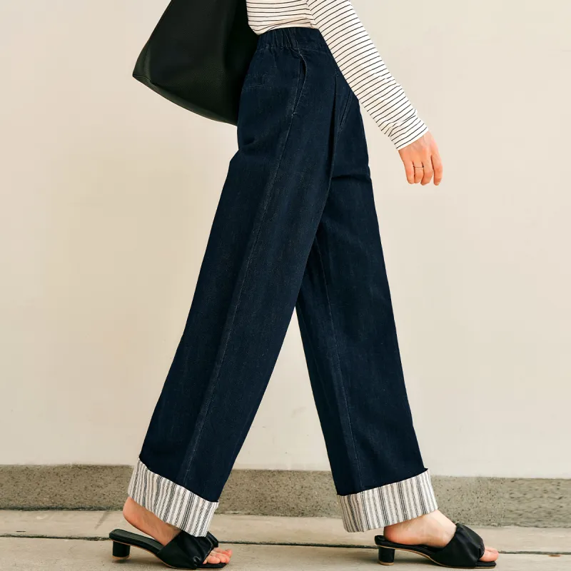 Olrain Jeans Women's Navy Blue-3