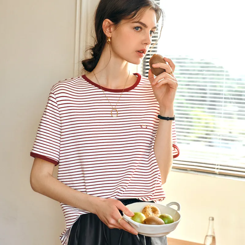 Olrain T Shirt Women's Vintage Red-2