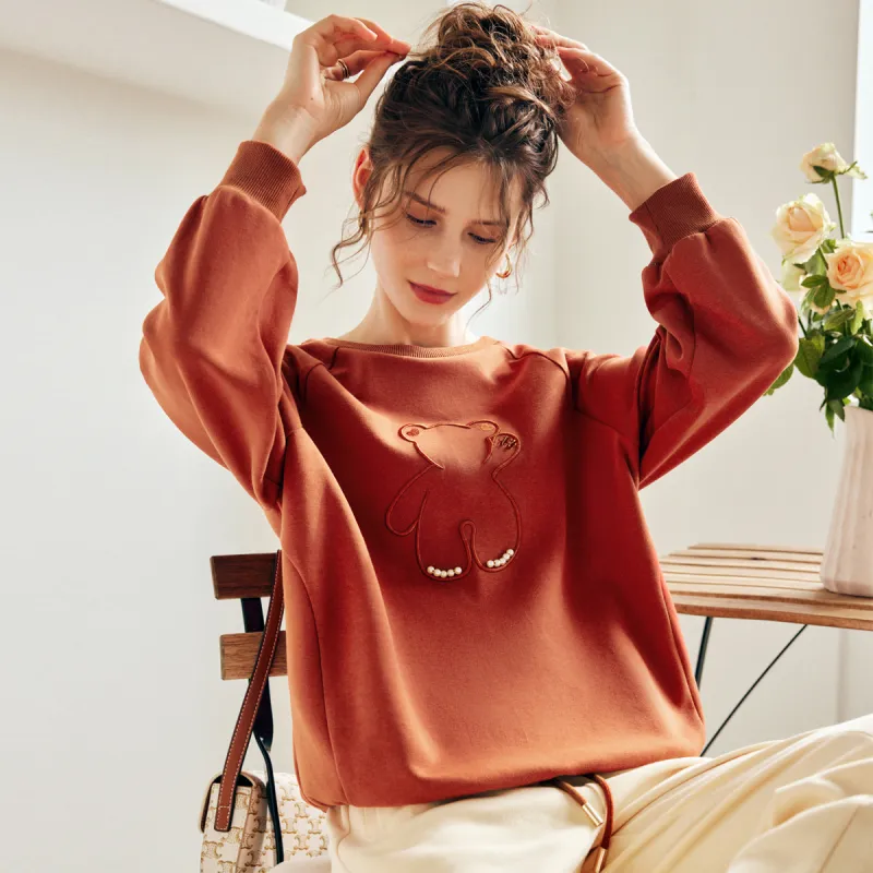 Olrain Sweatshirt Women's Orange Brown-1