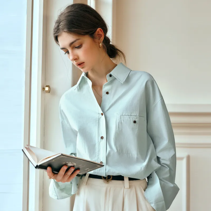 Olrain Shirts Women's Aqua Blue-1