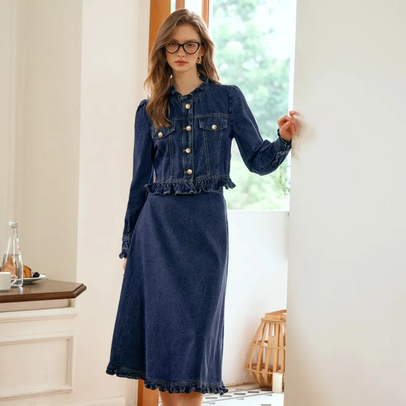 Olrain Skirt Set Women's Dark Blue-4
